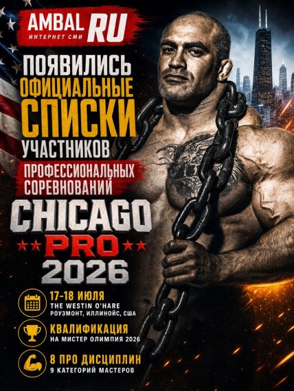 Появились официальные списки участников профессиональных соревнований "Chicago Pro" 2026 года